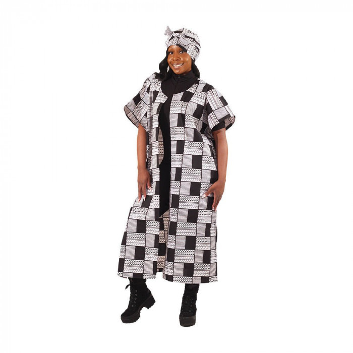 Black & White Open Kaftan Style-A