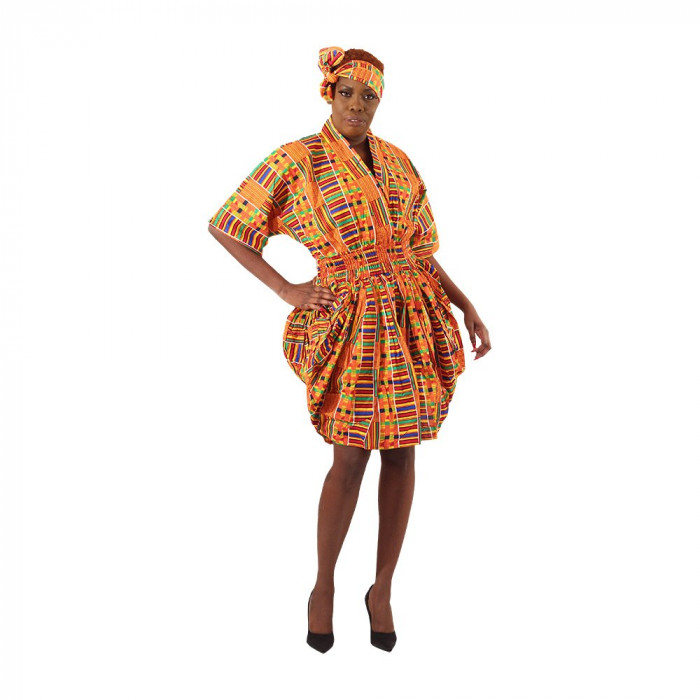 Smocked Dress - Kente #1