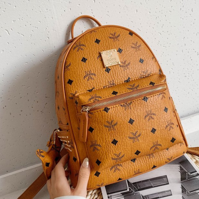 Printed small backpack crossbody bag