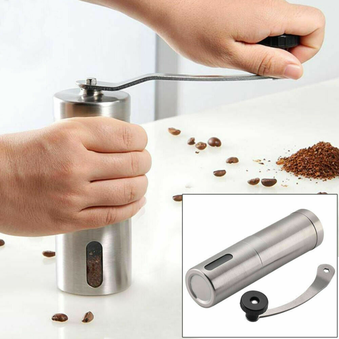 STAINLESS STEEL MANUAL COFFEE GRINDER with CERAMIC MILL