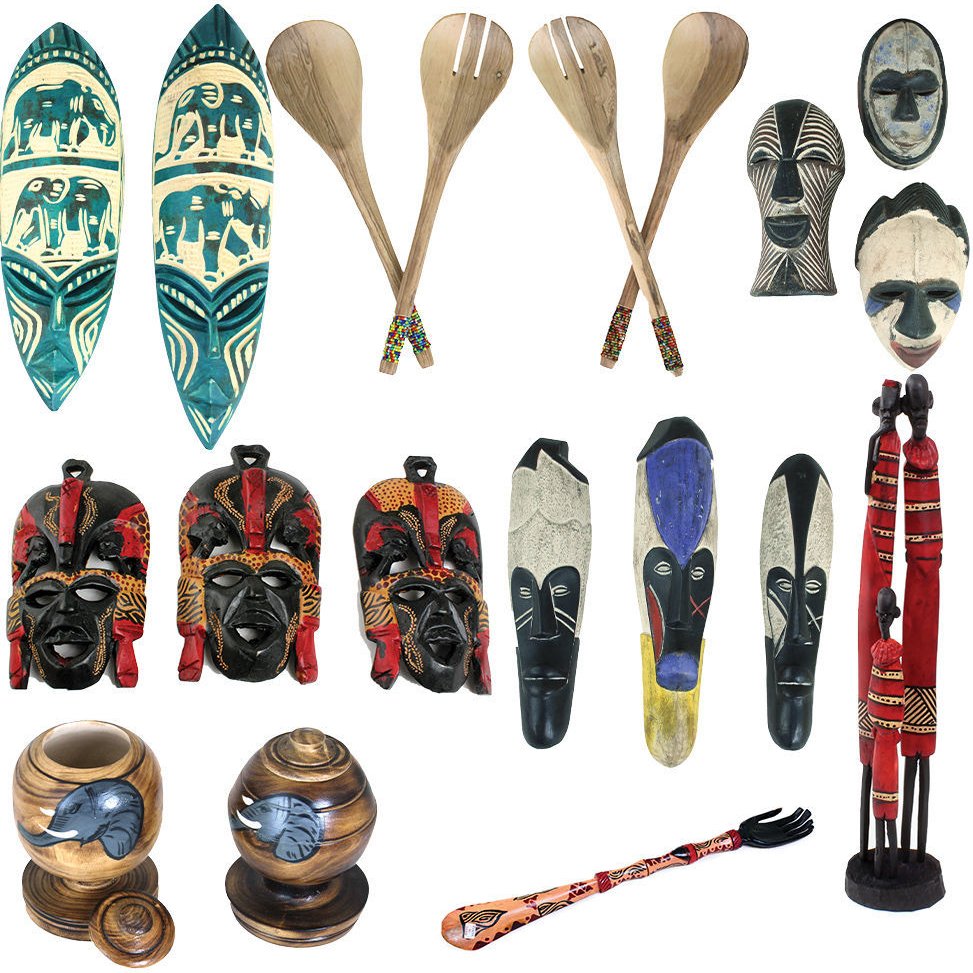 Set Of 8 African Wood Carvings