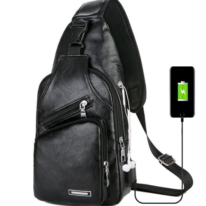 USB Portable Charging Chest Bag Messenger Bag